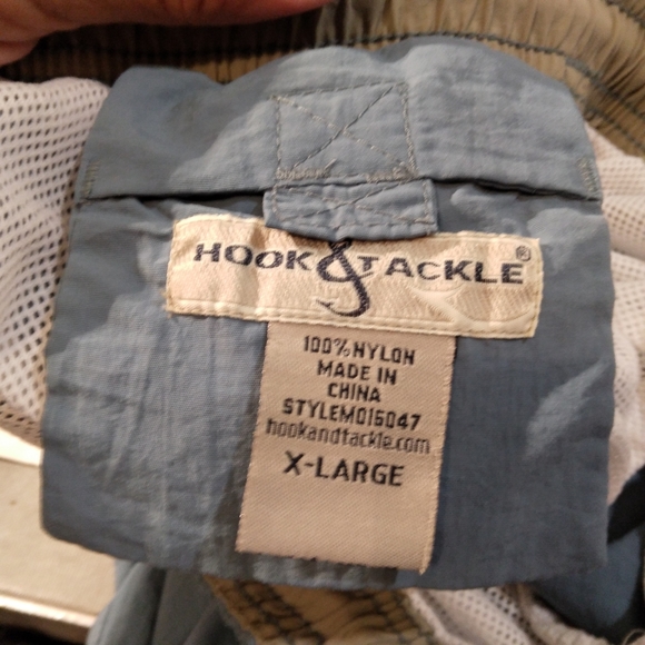 Hook & Tackle Fishing Shorts mens XL blue outdoor swim stash pocket - Picture 9 of 9